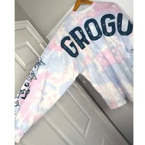 NWT Disney Spirit Jersey GROGU Star Wars The Child Tie Dye Pink Blue Shirt Sz L